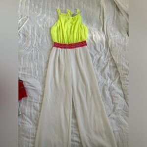 White & yellow jumpsuit